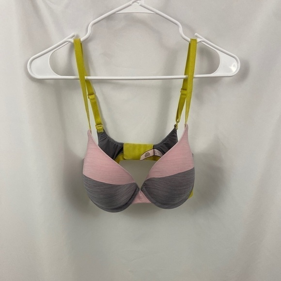 Victoria’s Secret Pink Grey Lime Green 32DD Bra - Picture 1 of 12